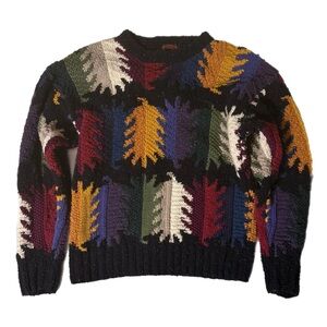 Vintage Boston Traders Granola Girl Cotton Sweater Multi-Colored Size Large